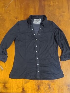 Black Button-Up Collared Shirt